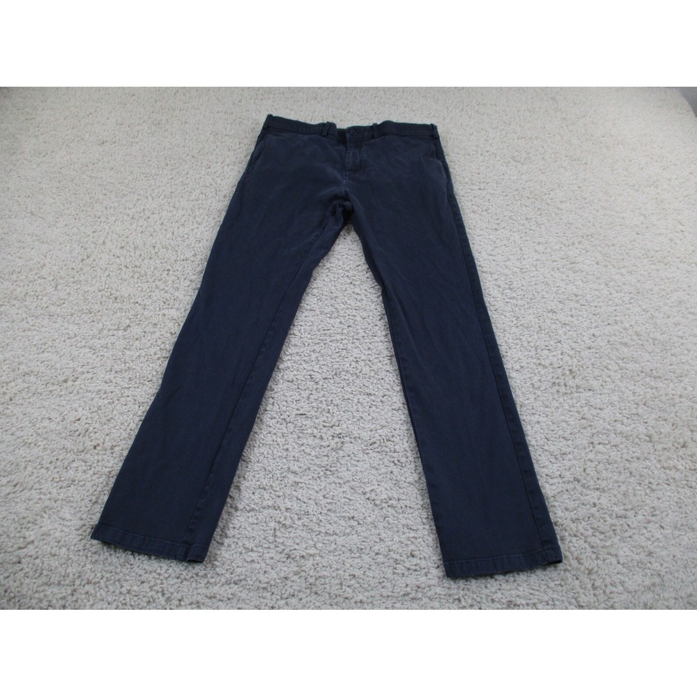 Hill City Pants Mens 34x34 Blue Chino Everyday Cotton Blend Preppy Casual Modern